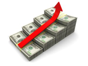 money pike with red arrow