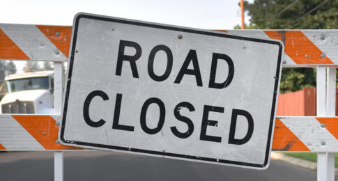 General File Photo of Road Closure Signage