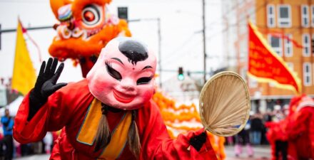 Lion dance performance at the Lincoln District Lunar New Year Festival. Photo by Elizabeth Crook