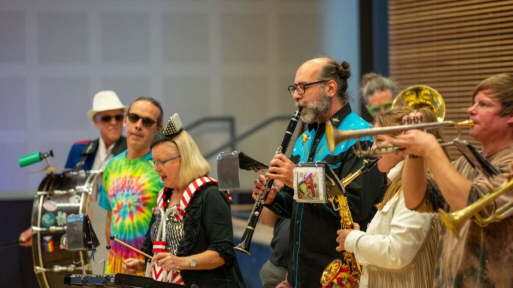 Tacomarama, a community street band, plays at Kaleidoscope 2024
