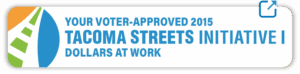 Button: Your voter-approved 2015 Tacoma Streets Initiative 1 dollars at work