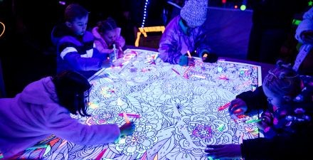 Light art activity at Tacoma Light Trail's New Year's Eve Celebration