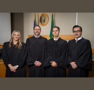 Municipal Court judges in a court room