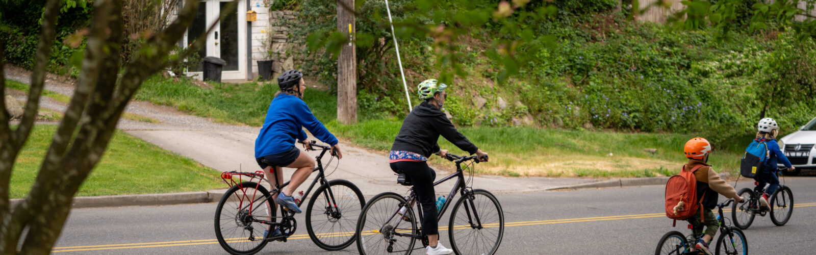 People riding bikes in Tacoma
