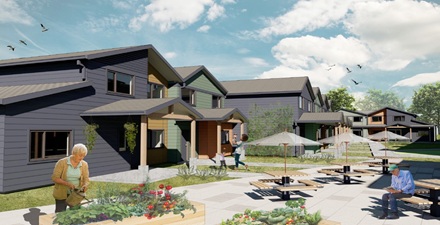 a rendering of the Bridge Meadows housing project