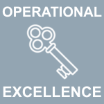 Operational Excellence goal area icon: an ornate key